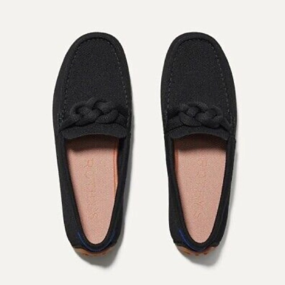 Rothy's The Braided Driver Slip Ons Loafer In Black Women’s Size 9 NWOB